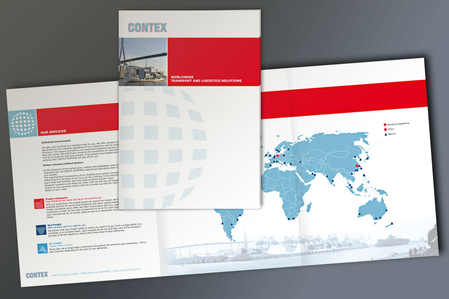 Gestaltung der Unternehmensvorstellung - CONTEX Shipping GmbH- als Mappe